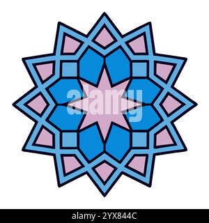 Motivo islamico - disegni geometrici, ornamentali e senza cuciture di alta qualità per l'arte, l'architettura e l'arredamento degli interni Illustrazione Vettoriale