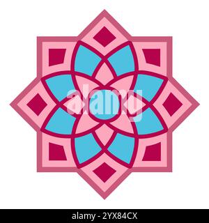 Motivo islamico - disegni geometrici, ornamentali e senza cuciture di alta qualità per l'arte, l'architettura e l'arredamento degli interni Illustrazione Vettoriale