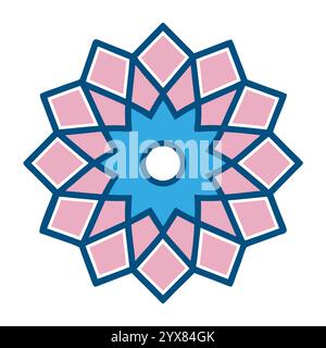 Motivo islamico - disegni geometrici, ornamentali e senza cuciture di alta qualità per l'arte, l'architettura e l'arredamento degli interni Illustrazione Vettoriale