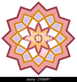 Motivo islamico - disegni geometrici, ornamentali e senza cuciture di alta qualità per l'arte, l'architettura e l'arredamento degli interni Illustrazione Vettoriale