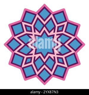 Motivo islamico - disegni geometrici, ornamentali e senza cuciture di alta qualità per l'arte, l'architettura e l'arredamento degli interni Illustrazione Vettoriale