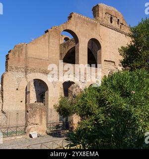 Resti delle terme di Caracalla (Terme di Caracalla) che erano terme pubbliche nel III secolo dell'antica Roma, Italia Foto Stock