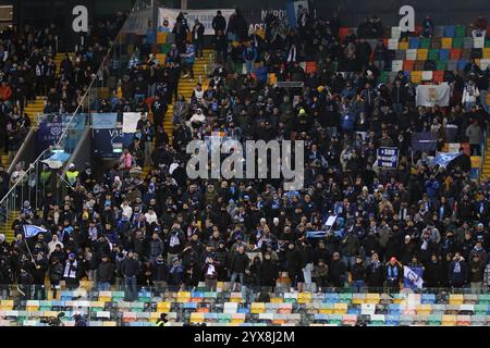 Udine, Italia. 14 dicembre 2024. Tifosi durante la partita di calcio di serie A tra Udinese e Napoli al Bluenergy Stadium di Udine, Italia nord-orientale - sabato 14 dicembre 2024 sport - calcio (foto di Andrea Bressanutti/Lapresse) crediti: LaPresse/Alamy Live News Foto Stock