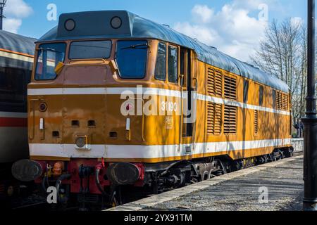 Locomotiva diesel classe 31 31190 conservata in livrea arancione e bianca. Fotografato al gala diesel della Weardale Railway 2019 Foto Stock