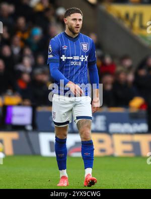 Wes Burns di Ipswich Town durante la partita di Premier League Wolverhampton Wanderers vs Ipswich Town a Molineux, Wolverhampton, Regno Unito, 14 dicembre 2024 (foto di Gareth Evans/News Images) Foto Stock