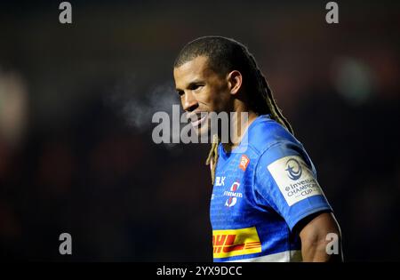 Clayton Blommetjies di DHL Stormers durante la partita della Investec Champions Cup al Twickenham Stoop, Londra. Data foto: Sabato 14 dicembre 2024. Foto Stock