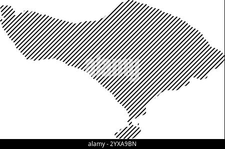 Illustrazione dell'icona della mappa dell'isola di Bali Illustrazione Vettoriale