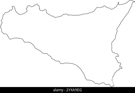 icona della mappa dell'isola di sicilia disegno illustrativo Illustrazione Vettoriale