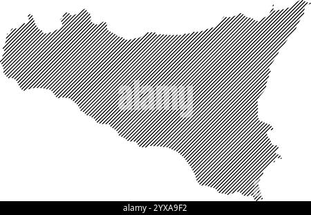 icona della mappa dell'isola di sicilia disegno illustrativo Illustrazione Vettoriale