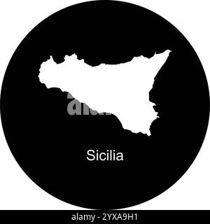 icona della mappa dell'isola di sicilia disegno illustrativo Illustrazione Vettoriale