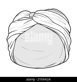 Modello di mockup vettoriale illustrazione tecnica Ladies Turban. Illustrazione Vettoriale