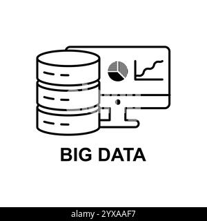 Grande quadro di dati icona linea concept. Grande quadro di dati vettore illustrazione lineare, simbolo segno Illustrazione Vettoriale