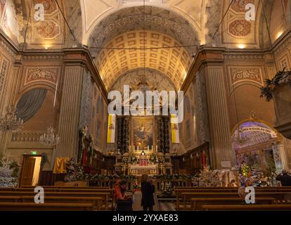 FRANCIA. CORSO DEL SUD (2A) AJACCIO, CATTEDRALE DI NOTRE-DAME DE L'ASSOMPTION (SANTA MARIA ASSUNTA). PREPARATIVI PER LA VISITA DEL PAPA DEL 15 DICEMBRE 202 Foto Stock