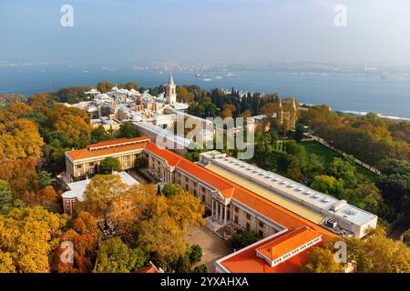 Splendida vista aerea del Palazzo Topkapi a Istanbul, Turchia Foto Stock
