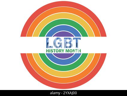 Illustrazione del vettore LGBT History Month. Concetto di vacanza. Modello per sfondo, banner, scheda, poster con iscrizione di testo. Illustrazione Vettoriale