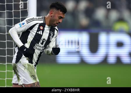 Torino, Italia. 14 dicembre 2024. Nico Gonzalez della Juventus FC guarda durante la partita di calcio di serie A tra Juventus FC e Venezia FC allo stadio Allianz il 14 dicembre 2024 a Torino. Crediti: Marco Canoniero/Alamy Live News Foto Stock