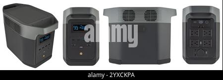 Centrale elettrica mobile per la ricarica di dispositivi ed elettrodomestici Foto Stock