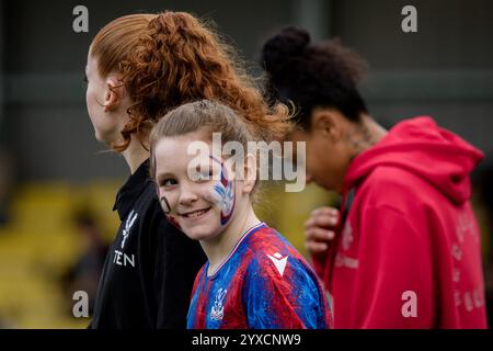 Londra, Regno Unito. 15 dicembre 2024. Londra, Inghilterra, 15 dicembre 2024: Match mascotte prima della partita Womens Super League tra Crystal Palace e Manchester United al VBS Community Stadium di Londra, Inghilterra. (Pedro Porru/SPP) credito: SPP Sport Press Photo. /Alamy Live News Foto Stock