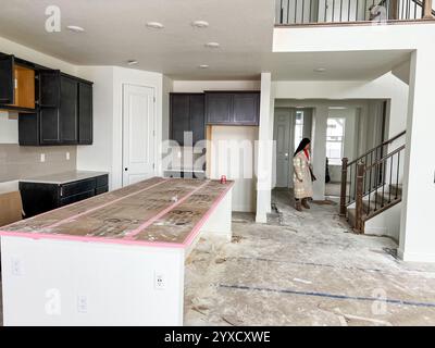 Cucina incompiuta in nuova costruzione Foto Stock