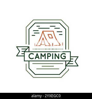 Logo semplice con icona Camping Illustrazione Vettoriale