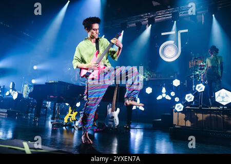 Milano, Italia. 7 novembre 2024. Jacob Collier si esibisce dal vivo durante il Djesse World Tour ad Alcatraz a Milano, Italia, il 7 novembre 2024 (foto di Alessandro Bremec/NurPhoto). Crediti: NurPhoto SRL/Alamy Live News Foto Stock