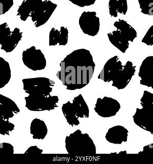 Motivo senza cuciture con striscio scuro disegnato a mano su sfondo bianco. Trama grunge astratta. Illustrazione vettoriale Illustrazione Vettoriale