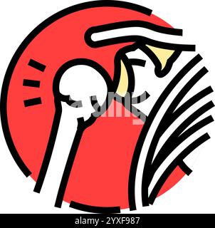 illustrazione vettoriale dell'icona del colore della frattura da lussazione articolare Illustrazione Vettoriale