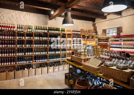 Negozio Cider Teurgoule Calvados, Beuvron en Auge, Normandia, Francia, Foto Stock