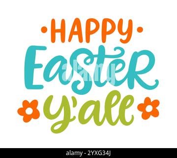 Buona Pasqua adorabile calligrafia a pennello Illustrazione Vettoriale