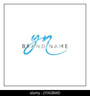 Logo Simple Signature per Alphabet YN - firma scritta a mano per la fotografia e il business della moda Illustrazione Vettoriale