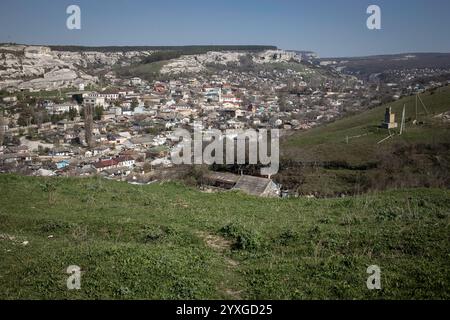 Vista di Bakhchisaray, Crimea, Ucraina, Europa Foto Stock