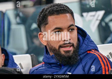 Torino, Italia. 14 dicembre 2024. Douglas Luiz della Juventus visto durante la partita di calcio di serie A 2024/25 tra Juventus e Venezia all'Allianz Stadium. Punteggio finale: Juventus 2 : 2 Venezia. Credito: SOPA Images Limited/Alamy Live News Foto Stock