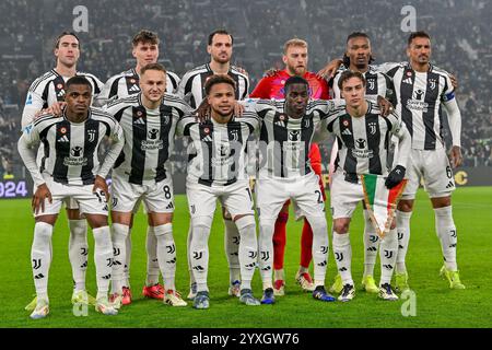 Torino, Italia. 14 dicembre 2024. I giocatori della Juventus, visti durante la partita di calcio di serie A 2024/25 tra Juventus e Venezia allo stadio Allianz. Punteggio finale: Juventus 2 : 2 Venezia. Credito: SOPA Images Limited/Alamy Live News Foto Stock