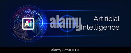 Landing page intelligenza artificiale Illustrazione Vettoriale