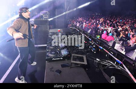 Olympic Valley, Stati Uniti. 15 dicembre 2024. RL Grime si esibisce durante il Tahoe Live Music Festival 2024 al Palisades Resort il 15 dicembre 2024 a Olympic Valley, California. Foto: Casey Flanigan/imageSPACE for Tahoe Live/Sipa USA credito: SIPA USA/Alamy Live News Foto Stock