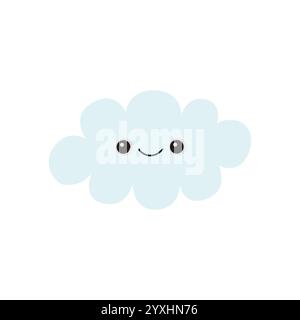 Nuvola con la faccia sorridente. Illustrazione vettoriale Illustrazione Vettoriale