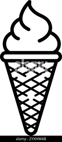 cono gelato - icona vettoriale Illustrazione Vettoriale