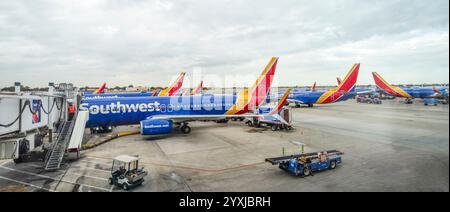 Gli aerei della Southwest Airlines all'aeroporto internazionale Thurgood Marshall di Baltimora/Washington, Maryland, USA Foto Stock