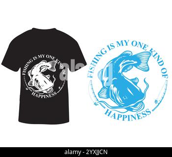 T-shirt Catfish Big Catch Fishing Illustrazione Vettoriale