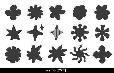 Set di forme disegnate a mano. Doodle Brutalist Forms Collection Illustrazione Vettoriale