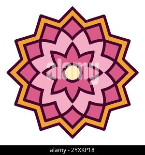 Splendido motivo geometrico islamico - elegante design a stella araba per l'arredamento della casa, l'arte digitale e la stampa Illustrazione Vettoriale