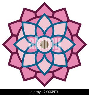 Splendido motivo geometrico islamico - elegante design a stella araba per l'arredamento della casa, l'arte digitale e la stampa Illustrazione Vettoriale