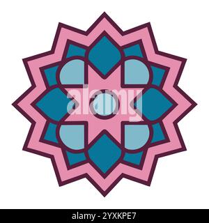 Splendido motivo geometrico islamico - elegante design a stella araba per l'arredamento della casa, l'arte digitale e la stampa Illustrazione Vettoriale