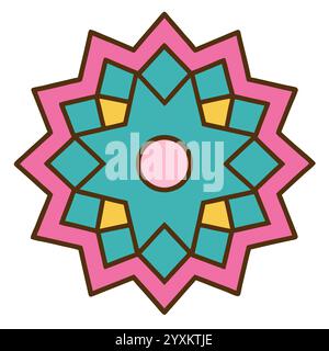 Splendido motivo geometrico islamico - elegante design a stella araba per l'arredamento della casa, l'arte digitale e la stampa Illustrazione Vettoriale