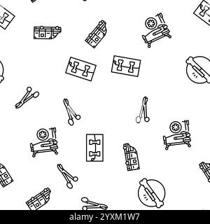 lesione da frattura osso rompere il vettore del pattern senza cuciture Illustrazione Vettoriale