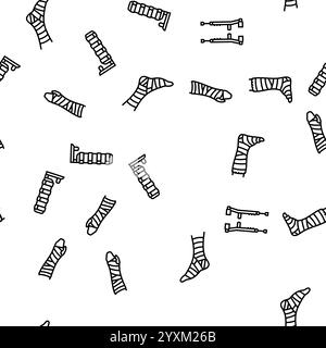 lesione da frattura osso rompere il vettore del pattern senza cuciture Illustrazione Vettoriale