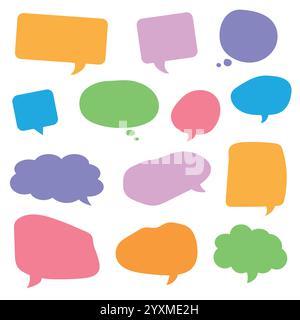 Frasi di conversazione in bolle. Cloud di chat online con varie parole, commenti Illustrazione Vettoriale