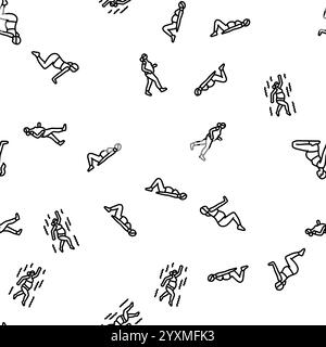 vettore di pattern senza cuciture per il fitness in gravidanza Illustrazione Vettoriale