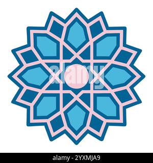 Splendido motivo geometrico islamico - elegante design a stella araba per l'arredamento della casa, l'arte digitale e la stampa Illustrazione Vettoriale