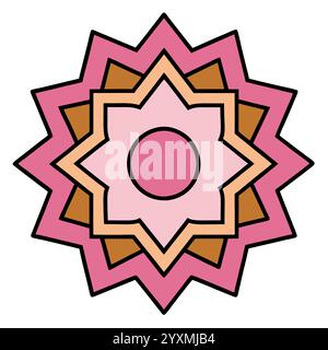 Splendido motivo geometrico islamico - elegante design a stella araba per l'arredamento della casa, l'arte digitale e la stampa Illustrazione Vettoriale